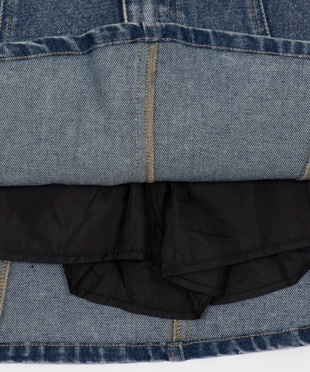 WEGO デニムフレアミニスカート デニム淡加工色