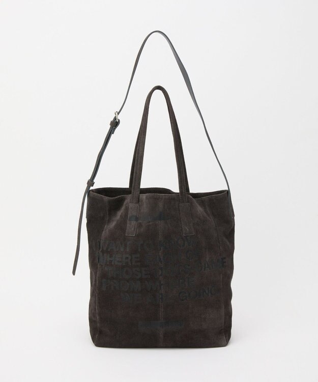 russet ステンシルデザインスエード2WAYトートバッグ(CE-1639) Gray