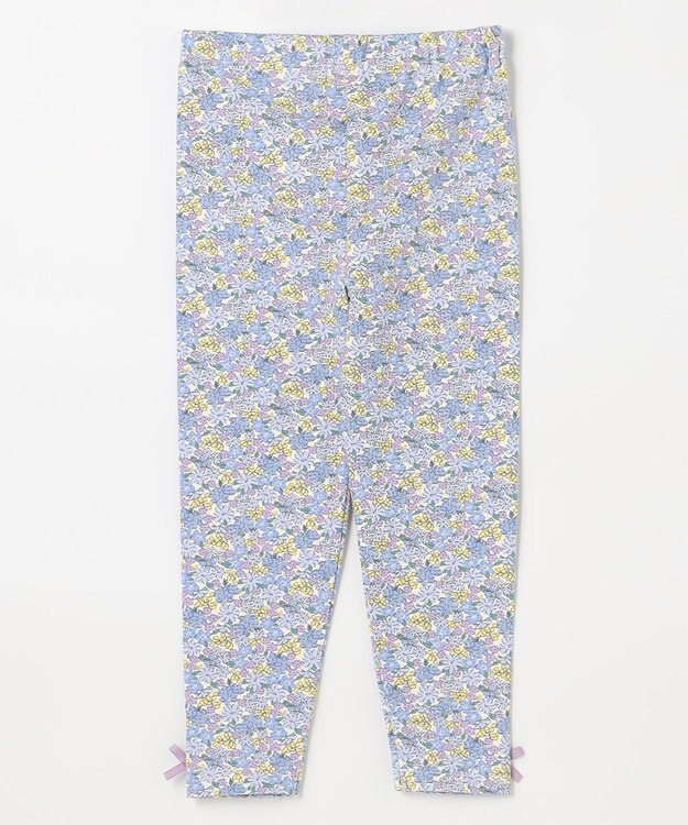 ANY KIDS 総柄プリント レギンス サックスブルー×花柄