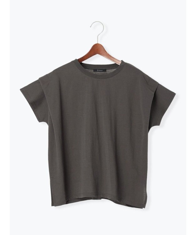 Te chichi 【接触冷感】ショルダータックTシャツ チャコールグレー