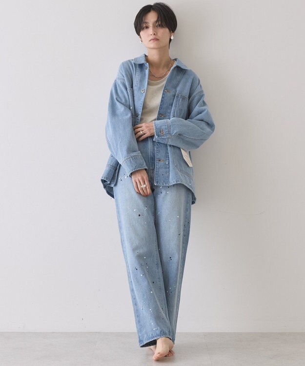 AMERICAN HOLIC ルーズストレートペイントデニム Light Indigo