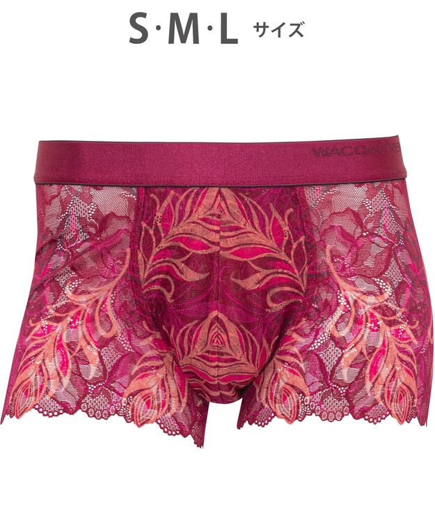 WACOAL MEN WACOAL MEN 【レースボクサー】 ボクサーパンツ フロント快適グラマラス 通気性 スカラ始末(裾部分) 前閉じ レース 下着 メンズ WT3826 /ワコールメン レッド