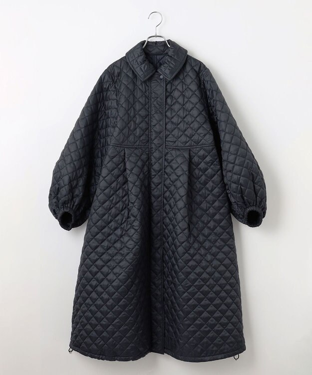 #Newans 【セレモニーにも】〈亀恭子さんコラボ〉キルティングロングコート ネイビー