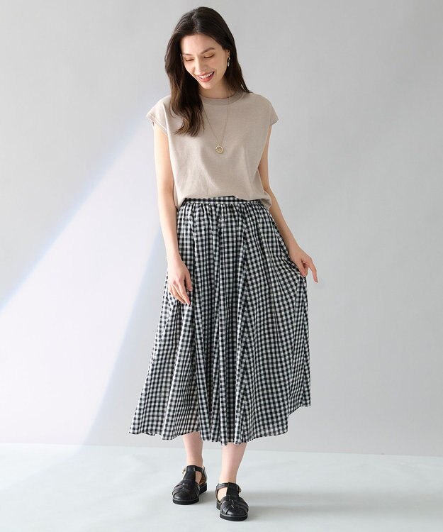 ANY 【洗濯機可】フレンチスリーブニットプルオーバー サンドベージュ