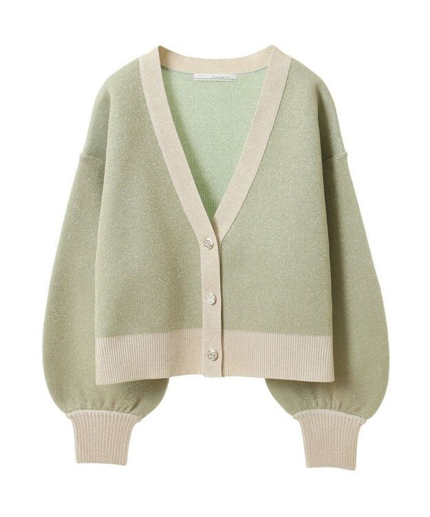Green Parks ・ＥＬＥＮＣＡＲＥ　ＤＵＥ　ラメＶネックカーディガン Mint
