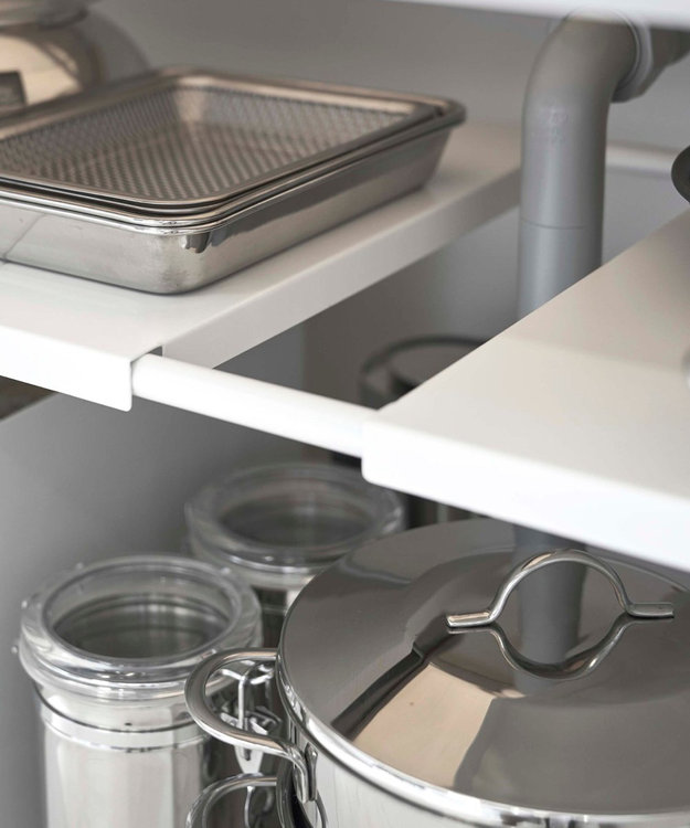 tower 伸縮シンク下ラック 2段 タワー D30 ホワイト ホワイト