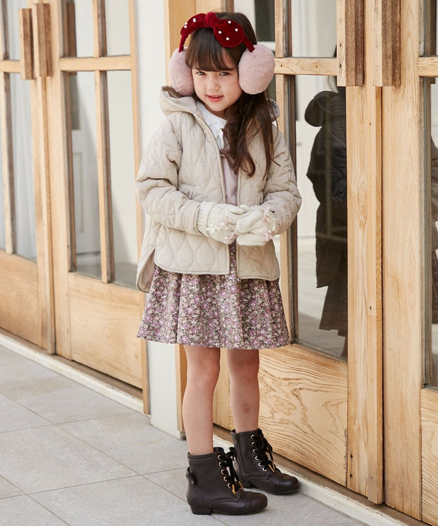 yukiemon room テキスタイルキルト パイピング ショートブルゾン yukiemon room テキスタイルキルト パイピング ショートブルゾン