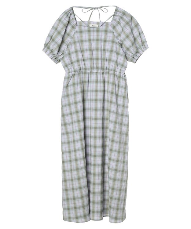 earth music&ecology ホルターネックシャーリングワンピース Sax