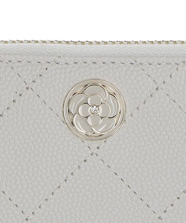 CLATHAS ベール ラウンド長財布 ライトグレー