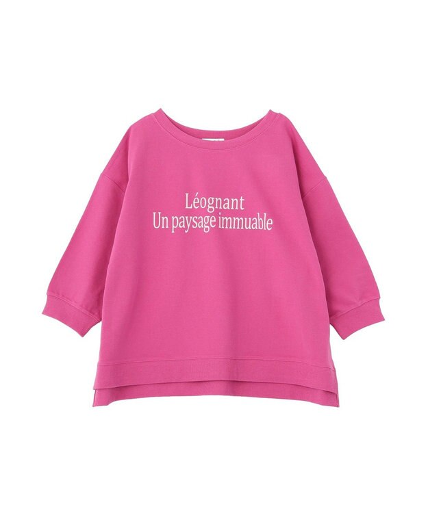 Green Parks 七分袖ロゴ裏毛プルオーバー Pink