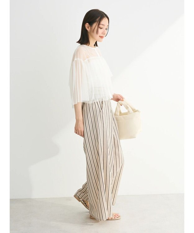 Green Parks ・ＳＵＧＡＲ　ＳＰＯＯＮ　チュールティアードブラウス Off White