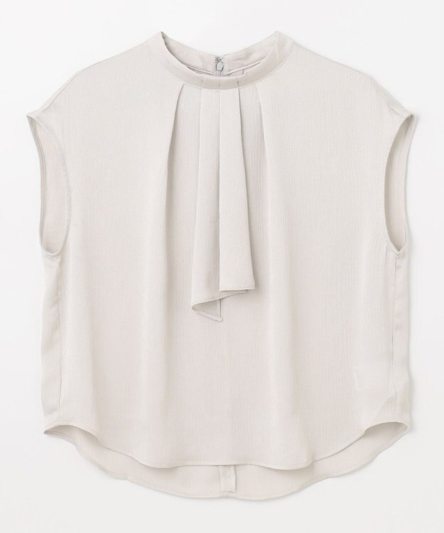 ANY ボウタイブラウス グレージュ（無地）