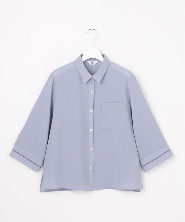 J.PRESS LADIES トロピカルボイル シャツ ブラウス ソフトブルー系