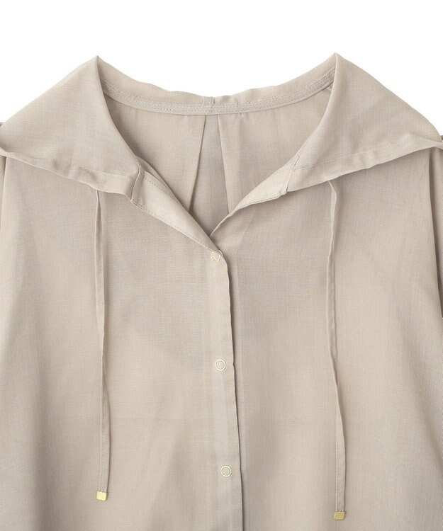 AMERICAN HOLIC シアーフーディーシャツ Gray Beige