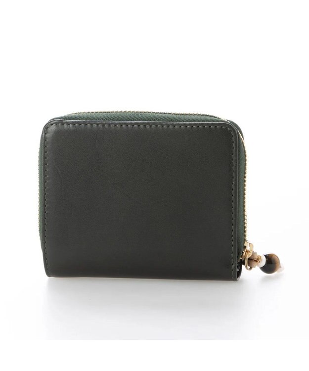 UNBILLION perche ジェムストーンチャームハーフラウンドウォレット グリーン