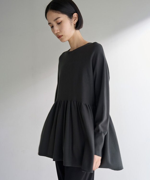 UNFILO マイビューティニット ペプラム チャコール