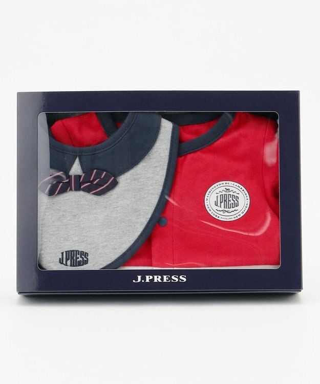 J.PRESS KIDS 【BOX付き】【70㎝】ロンパース&蝶ネクタイスタイ セット レッド系1