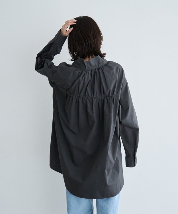 YECCA VECCA タイプライタースキッパーオーバーシャツ Charcoal Gray