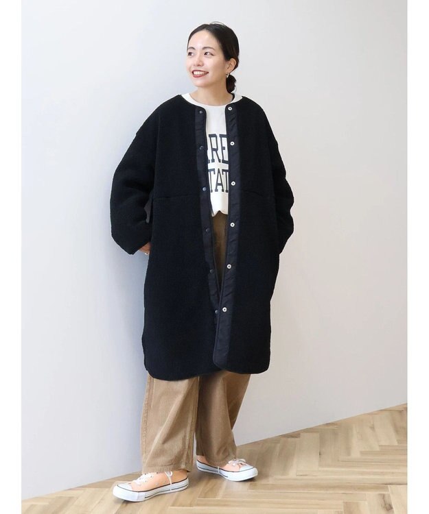 AMERICAN HOLIC 【WEB限定】あったかリバーシブルキルティングコート Black