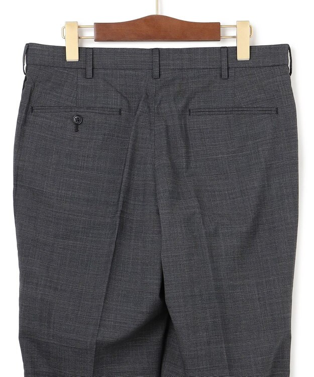 J.PRESS MEN 驚きの軽さ【洗える / 高通気性 / ストレッチ性 / 防シワ】グレナカートチェック スラックス / ノータック グレー系3