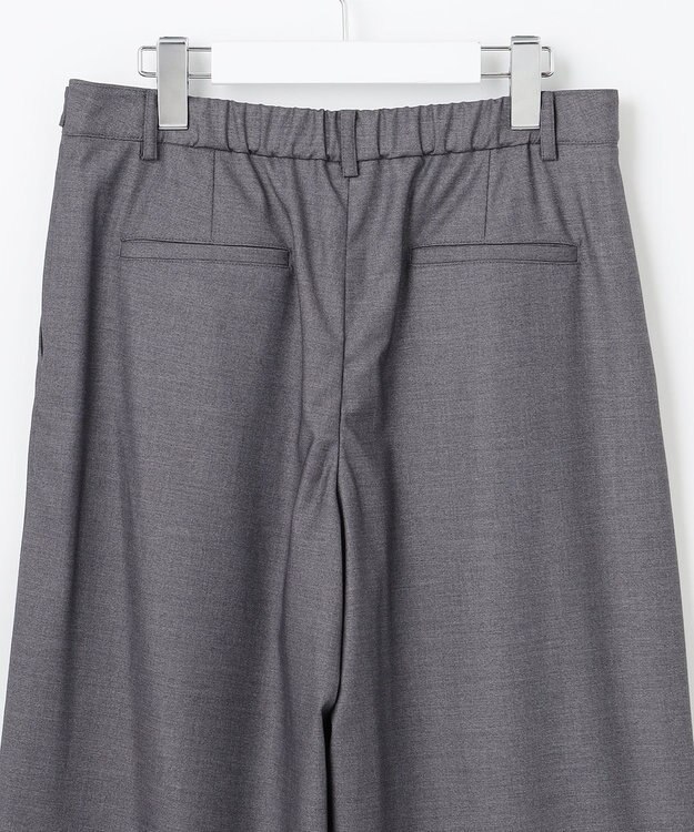 J.PRESS LADIES L 【洗える】T/Rウォッシャブルギャバ ワイド パンツ グレー系