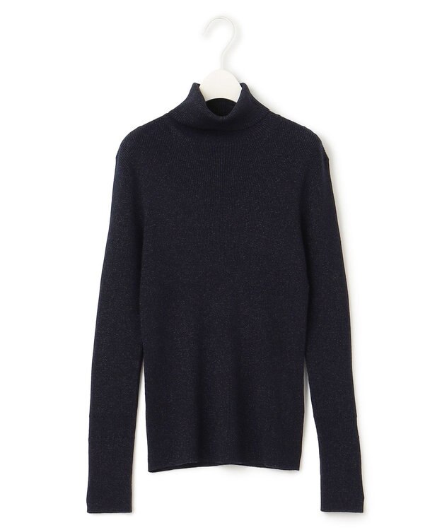 ICB 【新色追加・WEB限定カラーあり】エクストラファインメリノ タートルネックプルオーバー ネイビーラメ系