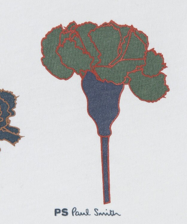 Paul Smith ペインティングフラワー 半袖Tシャツ オフホワイト
