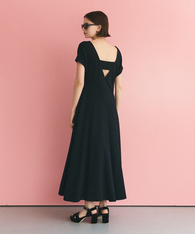 GRACE CONTINENTAL バックオープンポンチワンピース ブラック