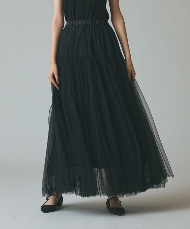 GRACE CONTINENTAL チュールボリュームスカート ブラック