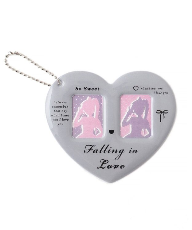 WEGO 【推し活＆痛バ】ハートIDフォトケースキーホルダー グレー