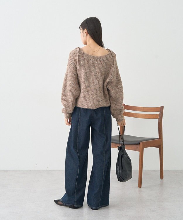 earth music&ecology 【WEB限定】SET2点ショートカーディガン＋リボンキャミソール Brown