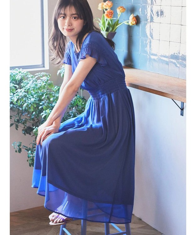 earth music&ecology シャーリングワンピース Black