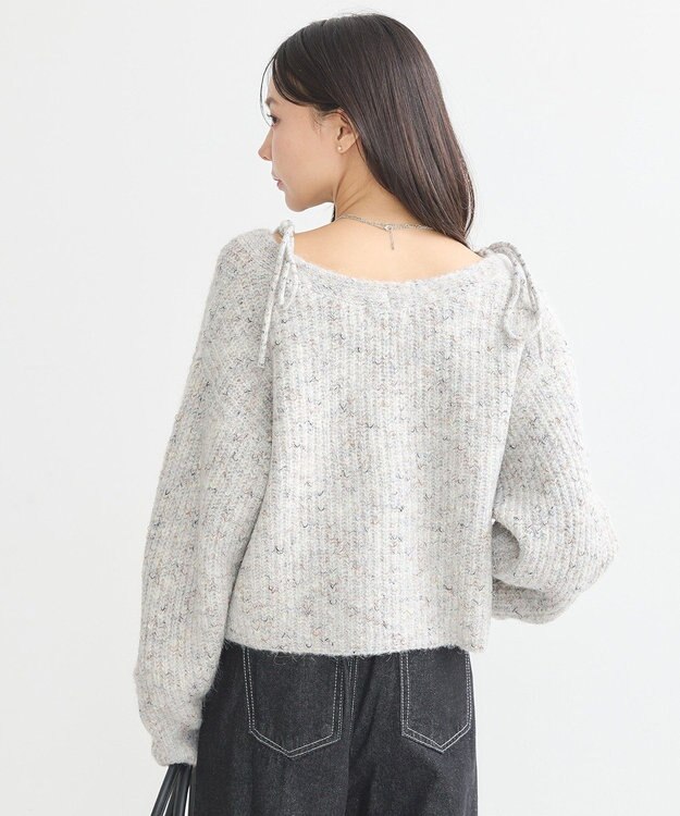 earth music&ecology 【WEB限定】SET2点ショートカーディガン＋リボンキャミソール Light Gray