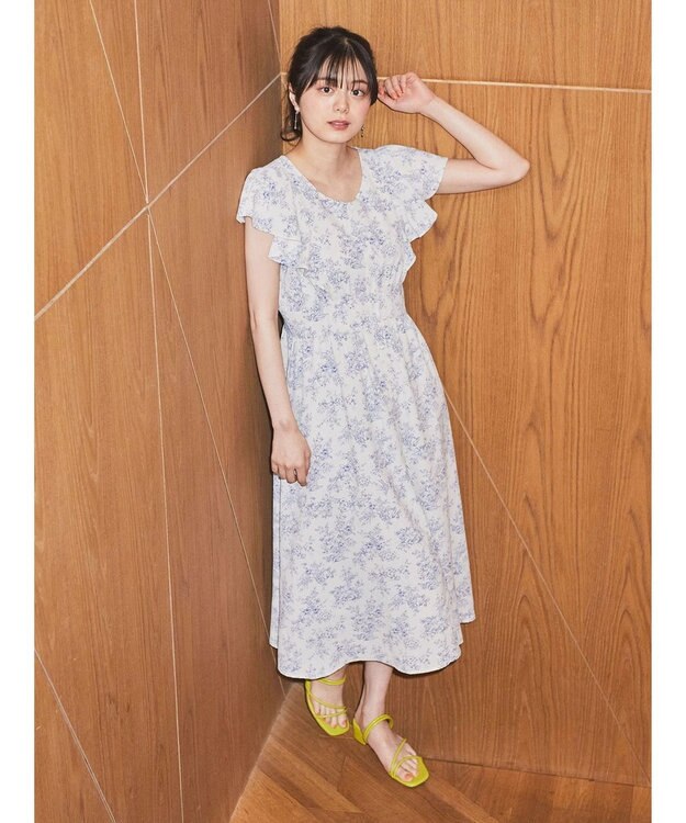 earth music&ecology フラワーフレアワンピース Ivory