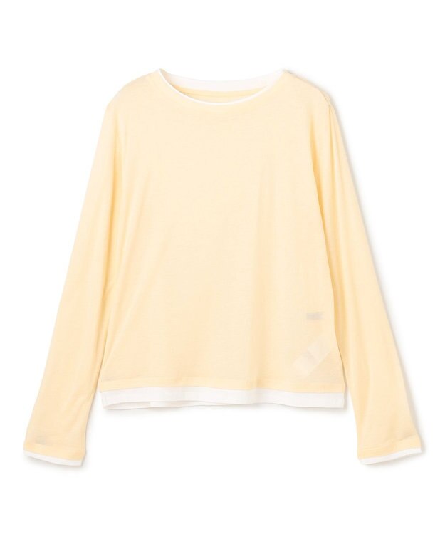 UNFILO L ソフトウール フェイクレイヤード ロンT クリーム