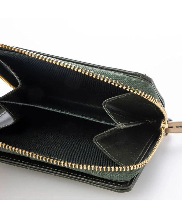 UNBILLION perche ジェムストーンチャームハーフラウンドウォレット グリーン