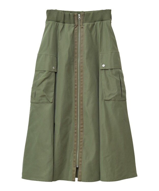 Green Parks ・ＳＵＧＡＲ　ＳＰＯＯＮ　ミリタリーフレアスカート Khaki
