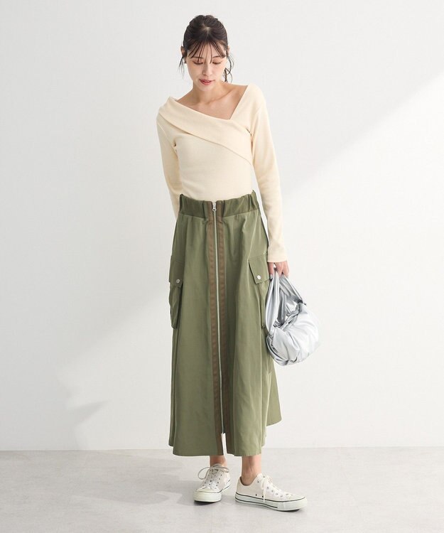 Green Parks ・ＳＵＧＡＲ　ＳＰＯＯＮ　ミリタリーフレアスカート Khaki