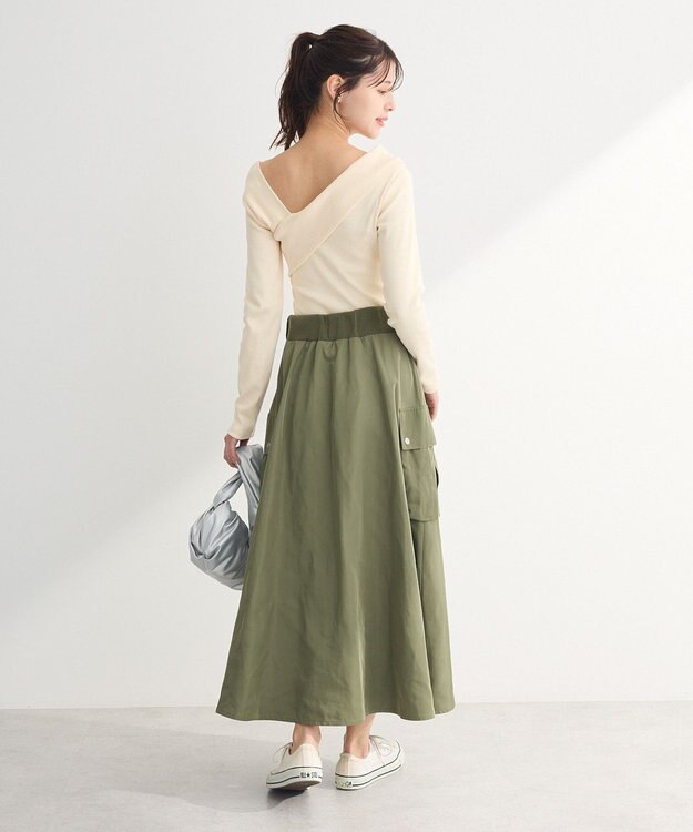 Green Parks ・ＳＵＧＡＲ　ＳＰＯＯＮ　ミリタリーフレアスカート Khaki