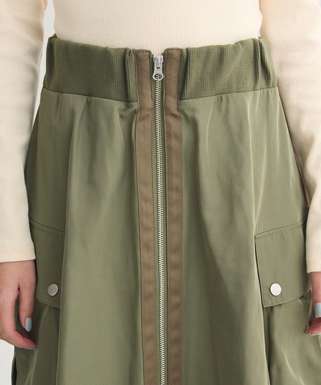 Green Parks ・ＳＵＧＡＲ　ＳＰＯＯＮ　ミリタリーフレアスカート Khaki