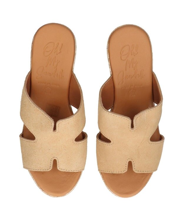 INTER-CHAUSSURES 【Oh my Sandals】クッションインソール厚底ミュールサンダル ベージュスウェード