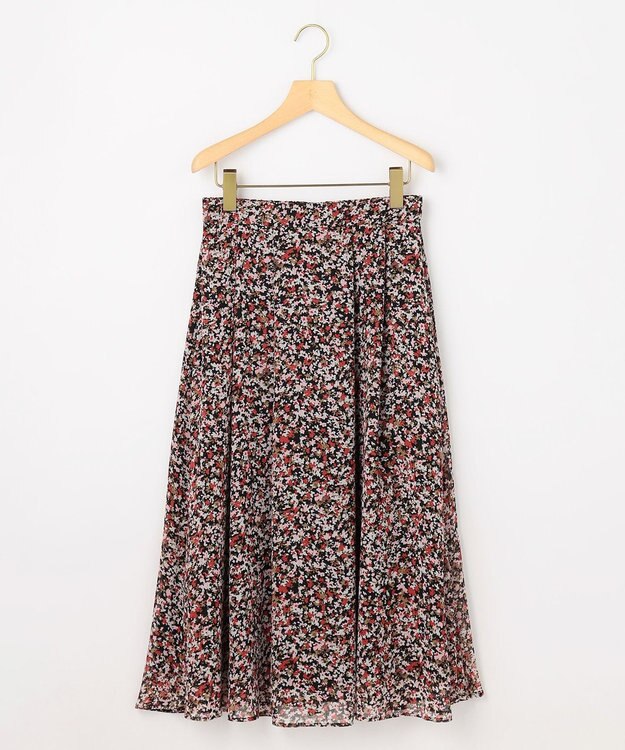 組曲 【先行予約】インプレッションフラワープリント フレアスカート ピンクフラワー系