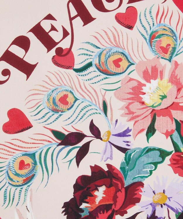 LIBERTY. ピース ラブ アンド リバティ シルクスカーフ 70 ピンク