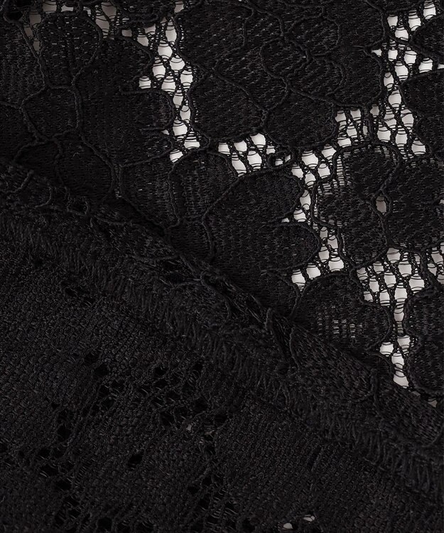 Feroux 【洗える】レース ブラウス ブラック系