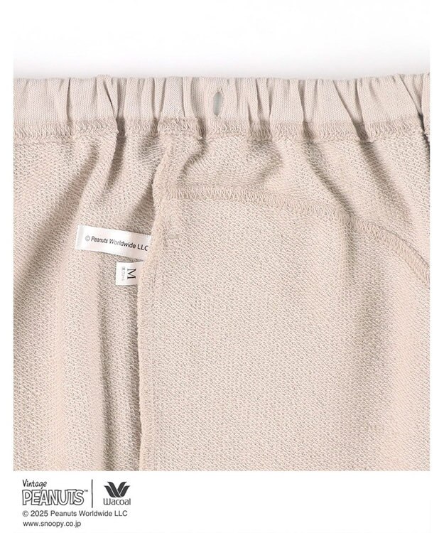 WACOAL ワコール_リラックス＆スリープ パジャマ 綿100%(本体) ガーゼ裏毛素材 長袖 長ズボン PEANUTS スヌーピー レディース FDX559 /ワコール ベージュ