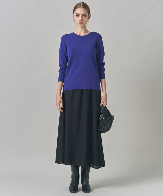 ICB L 【洗える】 シアービエラ フレアスカート ブラック系