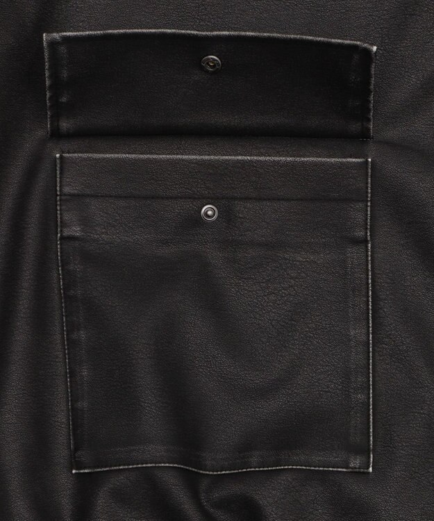 WEGO ヴィンテージライクPUジャケット ブラック