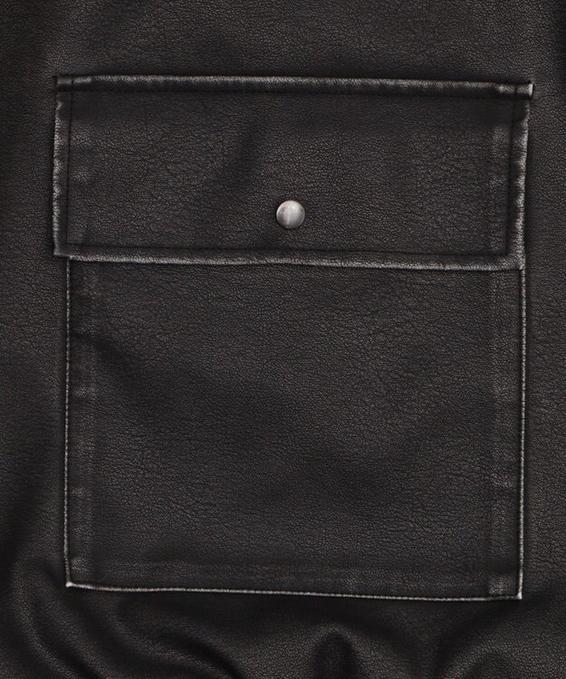 WEGO ヴィンテージライクPUジャケット ブラック