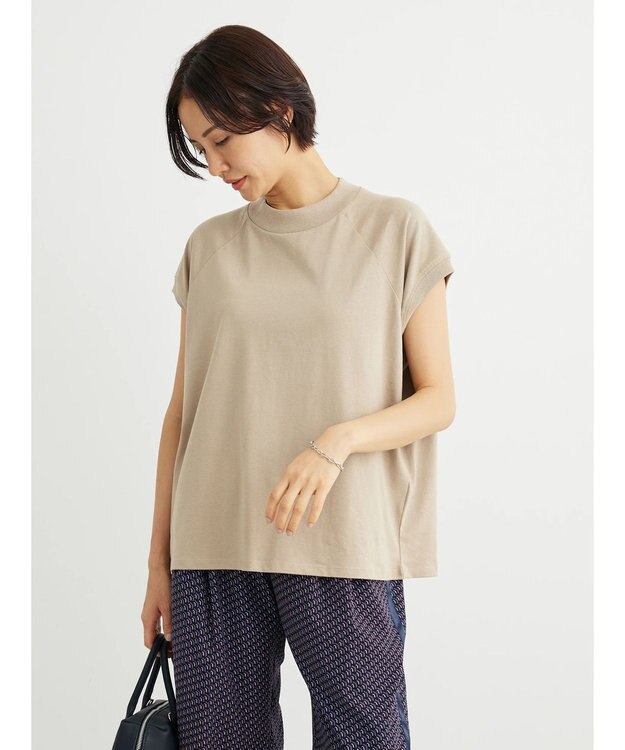 Green Parks ・ＳＵＧＡＲ　ＳＰＯＯＮ　ハイネックフレンチＴシャツ Gray Beige