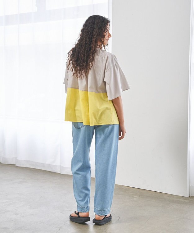 J.PRESS YORK STREET 【WOMEN】ソフトワイドデニム パンツ ダルブルー系